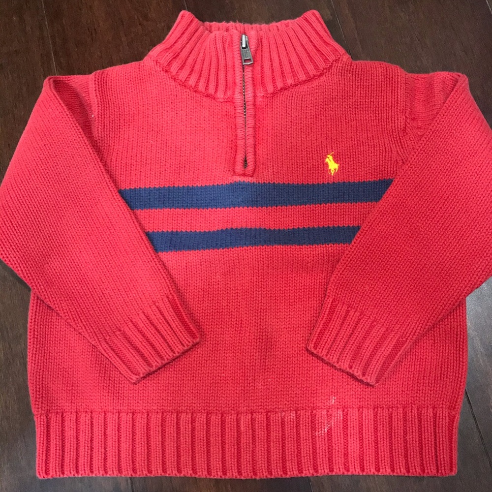 Red polo sweater toddler